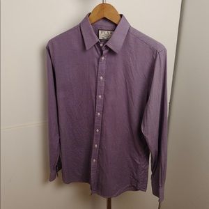 Men's Thomas Pink Super Slim Fit Oxford Dress Shirt 15.5/39cm in Dark Purple